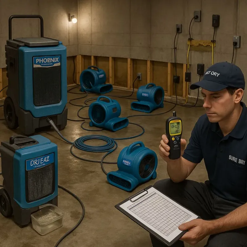Structural Drying and Dehumidification process in Jackson, WI